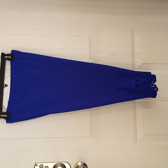 Blue capri leggings with lace XL - Picture 2 of 5